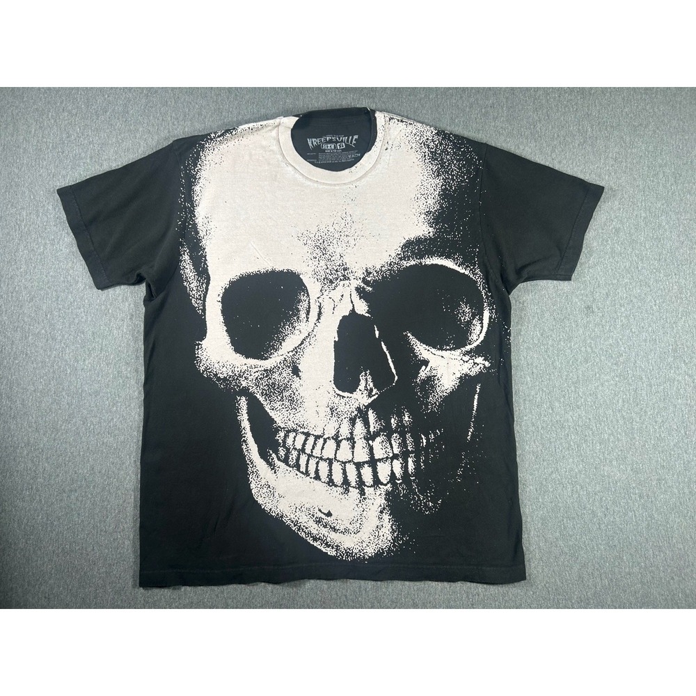 Kreepsville 666 Big Skull Face Black Graphic T-ShirtSize XL